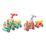 Steam Train Baby Walker Gift Indoor Outdoor Ride on Toy for 6-12 Months Kids Blue