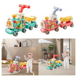Steam Train Baby Walker Gift Indoor Outdoor Ride on Toy for 6-12 Months Kids Blue