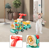 Steam Train Baby Walker Gift Indoor Outdoor Ride on Toy for 6-12 Months Kids Blue