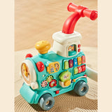 Steam Train Baby Walker Gift Indoor Outdoor Ride on Toy for 6-12 Months Kids Blue