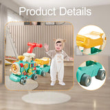 Steam Train Baby Walker Gift Indoor Outdoor Ride on Toy for 6-12 Months Kids Blue