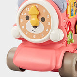 Steam Train Baby Walker Gift Indoor Outdoor Ride on Toy for 6-12 Months Kids Pink