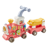 Steam Train Baby Walker Gift Indoor Outdoor Ride on Toy for 6-12 Months Kids Pink