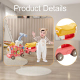 Steam Train Baby Walker Gift Indoor Outdoor Ride on Toy for 6-12 Months Kids Pink