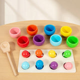 Maxbell Balls in Cups Parent Child Interactive Toy Wooden Matching Game for Children