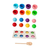 Maxbell Balls in Cups Parent Child Interactive Toy Wooden Matching Game for Children