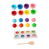 Maxbell Balls in Cups Parent Child Interactive Toy Wooden Matching Game for Children