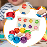 Maxbell Balls in Cups Parent Child Interactive Toy Wooden Matching Game for Children