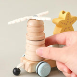 Maxbell Pull Along Toy Interactive Animal Train Toy for Kids Christmas Birthday Gift