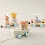 Maxbell Pull Along Toy Interactive Animal Train Toy for Kids Christmas Birthday Gift