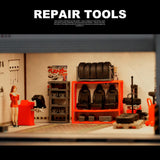 Maxbell 12Pcs Mini Simulated Auto Repair Tool Set for 1/64 Miniature Dioramas