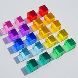 Maxbell 20 Pieces Rainbow Transparent Acrylic Building Blocks for Children Kids Gift