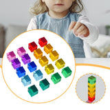 Maxbell 20 Pieces Rainbow Transparent Acrylic Building Blocks for Children Kids Gift