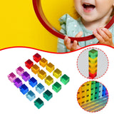 Maxbell 20 Pieces Rainbow Transparent Acrylic Building Blocks for Children Kids Gift