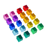Maxbell 20 Pieces Rainbow Transparent Acrylic Building Blocks for Children Kids Gift