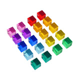 Maxbell 20 Pieces Rainbow Transparent Acrylic Building Blocks for Children Kids Gift