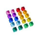 Maxbell 20 Pieces Rainbow Transparent Acrylic Building Blocks for Children Kids Gift
