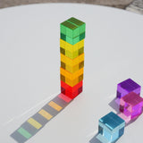 Maxbell 20 Pieces Rainbow Transparent Acrylic Building Blocks for Children Kids Gift