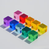 Maxbell 20 Pieces Rainbow Transparent Acrylic Building Blocks for Children Kids Gift