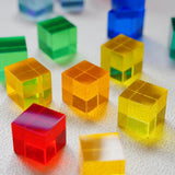 Maxbell 20 Pieces Rainbow Transparent Acrylic Building Blocks for Children Kids Gift