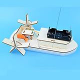 Maxbell DIY Wooden Science Experiment Kits RC Boat for Boys and Girls Teens Children
