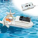Maxbell DIY Wooden Science Experiment Kits RC Boat for Boys and Girls Teens Children