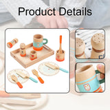 Maxbell Toddlers Tea Set Educational Wooden Pretend Play for Girls Children Toddlers