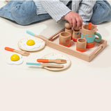 Maxbell Toddlers Tea Set Educational Wooden Pretend Play for Girls Children Toddlers