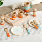 Maxbell Toddlers Tea Set Educational Wooden Pretend Play for Girls Children Toddlers