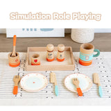 Maxbell Toddlers Tea Set Educational Wooden Pretend Play for Girls Children Toddlers