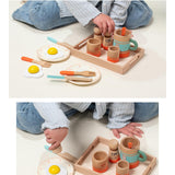 Maxbell Toddlers Tea Set Educational Wooden Pretend Play for Girls Children Toddlers