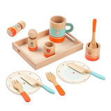 Maxbell Toddlers Tea Set Educational Wooden Pretend Play for Girls Children Toddlers