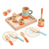 Maxbell Toddlers Tea Set Educational Wooden Pretend Play for Girls Children Toddlers