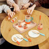 Maxbell Toddlers Tea Set Educational Wooden Pretend Play for Girls Children Toddlers