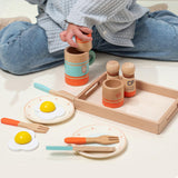 Maxbell Toddlers Tea Set Educational Wooden Pretend Play for Girls Children Toddlers