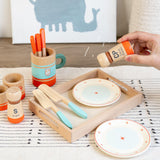 Maxbell Toddlers Tea Set Educational Wooden Pretend Play for Girls Children Toddlers