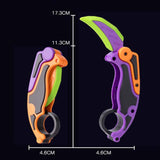 Maxbell Radish Knife Toy Small Foldable Novelty Sensory Toy for Kids Children Family Silver Golden