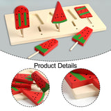 Maxbell Kids Wooden Ice Cream Toy Watermelon Ice Lolly Set for Age 3 4 5 6 Years Old