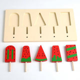 Maxbell Kids Wooden Ice Cream Toy Watermelon Ice Lolly Set for Age 3 4 5 6 Years Old