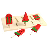 Maxbell Kids Wooden Ice Cream Toy Watermelon Ice Lolly Set for Age 3 4 5 6 Years Old
