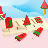 Maxbell Kids Wooden Ice Cream Toy Watermelon Ice Lolly Set for Age 3 4 5 6 Years Old