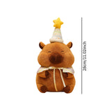 Maxbell Cute Capybara Plush with Birthday Hat Plush Doll Gift Decoration Party Favor 28cm
