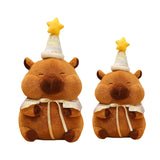 Maxbell Cute Capybara Plush with Birthday Hat Plush Doll Gift Decoration Party Favor 28cm