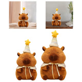 Maxbell Cute Capybara Plush with Birthday Hat Plush Doll Gift Decoration Party Favor 28cm