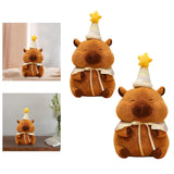 Maxbell Cute Capybara Plush with Birthday Hat Plush Doll Gift Decoration Party Favor 28cm