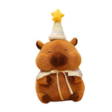 Maxbell Cute Capybara Plush with Birthday Hat Plush Doll Gift Decoration Party Favor 28cm