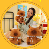 Maxbell Cute Capybara Plush with Birthday Hat Plush Doll Gift Decoration Party Favor 28cm