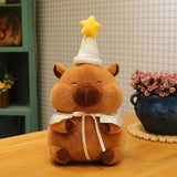 Maxbell Cute Capybara Plush with Birthday Hat Plush Doll Gift Decoration Party Favor 28cm