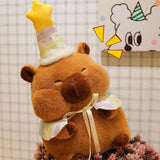 Maxbell Cute Capybara Plush with Birthday Hat Plush Doll Gift Decoration Party Favor 46cm