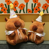 Maxbell Cute Capybara Plush with Birthday Hat Plush Doll Gift Decoration Party Favor 46cm